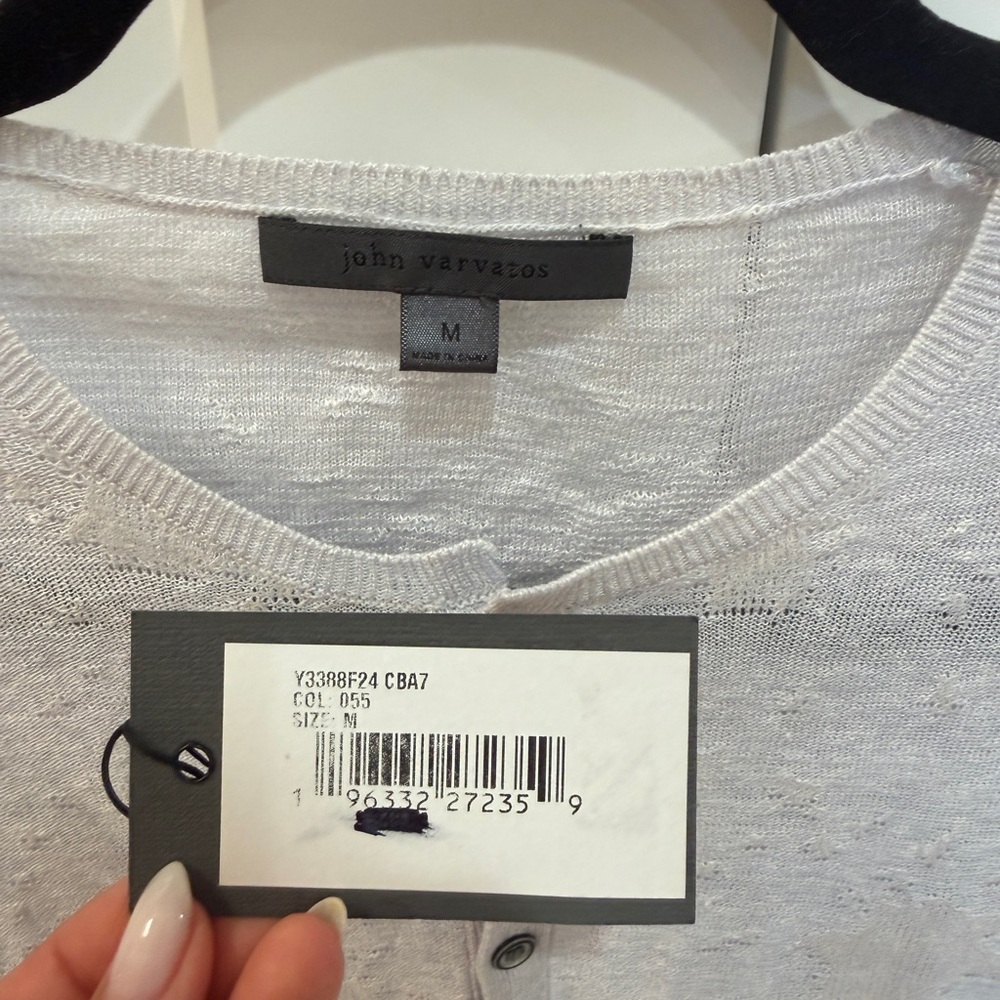 NWT John Varvatos Light Gray Long-Sleeve Henley - Picture 2 of 4